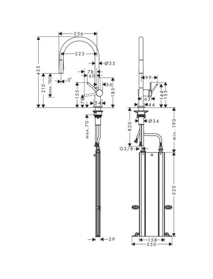 Купить HG Talis, смес. 72801 д/кухни, 210мм, повор/выдв/излив 60°/110°/150°/360°, 2jet, sBox, мат/черн (72801670) по цене 111296.53 руб., в Санкт-Петебруге в интернет магазине 100-Систем, а также дургие товары HANSGROHE из раздела Рычажные смесители и Смесители для кухни