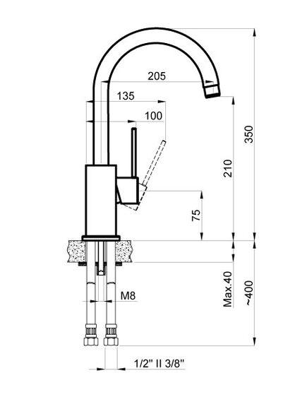 Купить Смеситель для кухонной мойки Azario TASCO Керамический картридж, цвет Серый гранит  (az-151644307) по цене 8883 руб., в Санкт-Петебруге в интернет магазине 100-Систем, а также дургие товары Azario из раздела Рычажные смесители и Смесители для кухни
