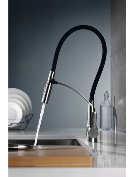 Купить Смеситель для кухни BelBagno Nova BB-LAM36-IN Сатин Черный (bb-lam36-in) по цене 17760 руб., в Санкт-Петебруге в интернет магазине 100-Систем, а также дургие товары BelBagno из раздела Рычажные смесители и Смесители для кухни