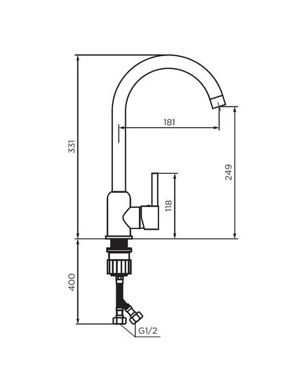 Купить D3007022 Logic кухонный смеситель поворотный, черный (d3007022) по цене 3390 руб., в Санкт-Петебруге в интернет магазине 100-Систем, а также дургие товары Dorff из раздела Рычажные смесители и Смесители для кухни
