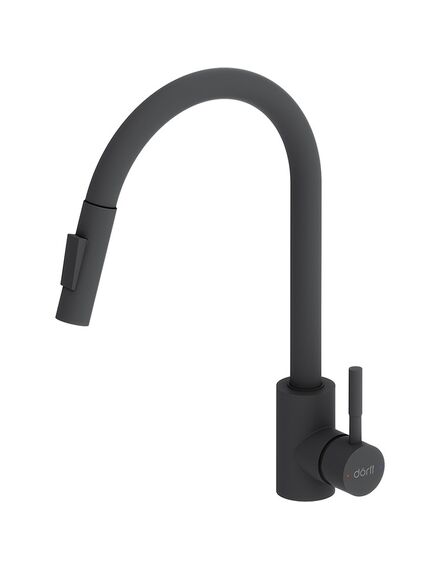 Купить D3007522 Logic Кухонный смеситель с вытягивающимся изливом, черный (d3007522) по цене 5290 руб., в Санкт-Петебруге в интернет магазине 100-Систем, а также дургие товары Dorff из раздела Рычажные смесители и Смесители для кухни
