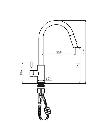 Купить D3007522 Logic Кухонный смеситель с вытягивающимся изливом, черный (d3007522) по цене 5290 руб., в Санкт-Петебруге в интернет магазине 100-Систем, а также дургие товары Dorff из раздела Рычажные смесители и Смесители для кухни