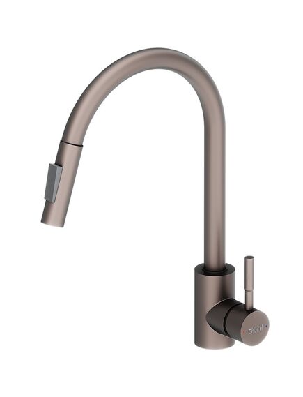 Купить D3007511 Logic кухонный смеситель с вытягивающимся изливом, сатин (d3007511) по цене 5290 руб., в Санкт-Петебруге в интернет магазине 100-Систем, а также дургие товары Dorff из раздела Рычажные смесители и Смесители для кухни