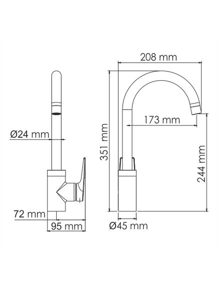 Купить Wiese 8407 Смеситель для кухни (8407) по цене 21980 руб., в Санкт-Петебруге в интернет магазине 100-Систем, а также дургие товары WasserKRAFT из раздела Рычажные смесители и Смесители для кухни