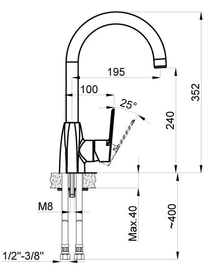 Купить Смеситель для кухонной мойки Azario ENZO Керамический картридж, цвет Хром  (az-15714431) по цене 7531 руб., в Санкт-Петебруге в интернет магазине 100-Систем, а также дургие товары Azario из раздела Рычажные смесители и Смесители для кухни