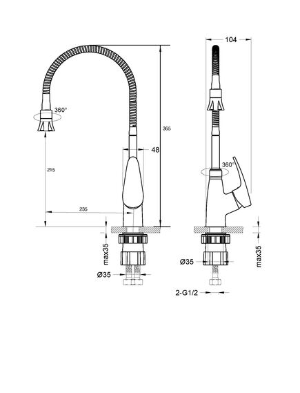 Купить Смеситель Lemark Linara LM0413C для кухни с гибким изливом (lm0413c) по цене 5990 руб., в Санкт-Петебруге в интернет магазине 100-Систем, а также дургие товары LEMARK из раздела Рычажные смесители и Смесители для кухни