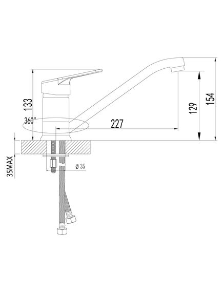 Купить Смеситель Lemark Omega LM3104C для кухни (LM3104C) по цене 4150 руб., в Санкт-Петебруге в интернет магазине 100-Систем, а также дургие товары LEMARK из раздела Рычажные смесители и Смесители для кухни