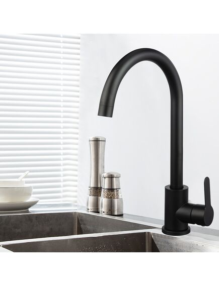 Купить Смеситель для кухни из нержавеющей стали EKO, EKO05-110Black (eko05-110black) по цене 3190 руб., в Санкт-Петебруге в интернет магазине 100-Систем, а также дургие товары Wesnaart из раздела Рычажные смесители и Смесители для кухни