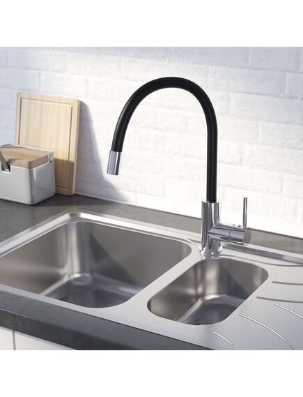 Купить Смеситель для кухни Iddis Kitchen 360 K36SBJBi05 черный/хром (K36SBJBI05) по цене 12390 руб., в Санкт-Петебруге в интернет магазине 100-Систем, а также дургие товары IDDIS из раздела Рычажные смесители и Смесители для кухни
