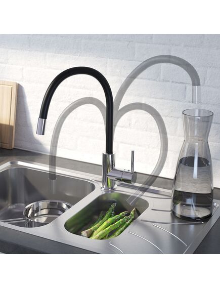 Купить Смеситель для кухни Iddis Kitchen 360 K36SBJBi05 черный/хром (K36SBJBI05) по цене 12390 руб., в Санкт-Петебруге в интернет магазине 100-Систем, а также дургие товары IDDIS из раздела Рычажные смесители и Смесители для кухни
