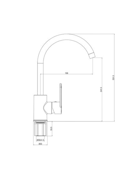 Купить См-ль "Waterfall" д/кухни, R-излив, арт. WF 519R (wf519r) по цене 2799 руб., в Санкт-Петебруге в интернет магазине 100-Систем, а также дургие товары  из раздела Рычажные смесители и Смесители для кухни