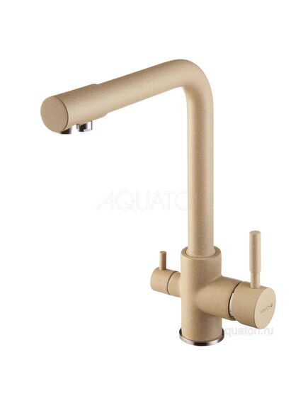 Купить Смеситель AQUATON Руан фильтр латте 1AX004FCXX260 (1ax004fcxx260) по цене 12555.7 руб., в Санкт-Петебруге в интернет магазине 100-Систем, а также дургие товары AQUATON из раздела Смесители с подключением фильтра и Смесители для кухни