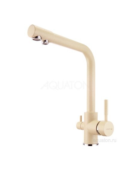 Купить Смеситель AQUATON Руан фильтр шампань 1AX004FCXX290 (1ax004fcxx290) по цене 12555.7 руб., в Санкт-Петебруге в интернет магазине 100-Систем, а также дургие товары AQUATON из раздела Смесители с подключением фильтра и Смесители для кухни