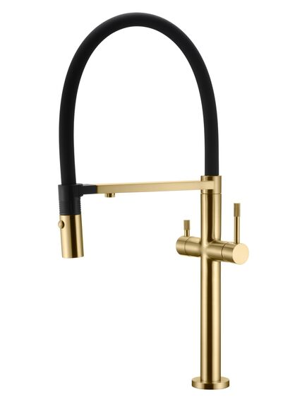 Купить Смеситель для кухни UNO MATT GOLD c краном для питьевой воды (115-mg) по цене 33261 руб., в Санкт-Петебруге в интернет магазине 100-Систем, а также дургие товары BOHEME из раздела Смесители с подключением фильтра и Смесители для кухни