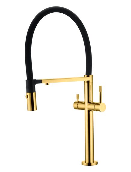 Купить Смеситель для кухни UNO GOLD c краном для питьевой воды (115-g) по цене 32683 руб., в Санкт-Петебруге в интернет магазине 100-Систем, а также дургие товары BOHEME из раздела Смесители с подключением фильтра и Смесители для кухни