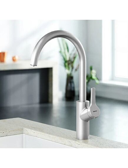 Купить 310721400 Eclipce смеситель для кухни, с фильтрацией C - излив, никель (310721400) по цене 6990 руб., в Санкт-Петебруге в интернет магазине 100-Систем, а также дургие товары DAMIXA из раздела Смесители с подключением фильтра и Смесители для кухни