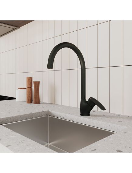 Купить Смеситель для кухни, черный матовый, Rora, Milardo, RORBL0JM05 (rorbl0jm05) по цене 5890 руб., в Санкт-Петебруге в интернет магазине 100-Систем, а также дургие товары MILARDO из раздела Рычажные смесители и Смесители для кухни