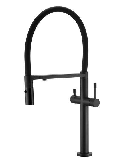 Купить Смеситель для кухни UNO BLACK c краном для питьевой воды (115-b) по цене 30570 руб., в Санкт-Петебруге в интернет магазине 100-Систем, а также дургие товары BOHEME из раздела Смесители с подключением фильтра и Смесители для кухни