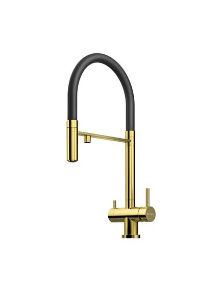 Купить Кухонный смеситель Omoikiri Kanto-PVD-LG (4994014) по цене 39888 руб., в Санкт-Петебруге в интернет магазине 100-Систем, а также дургие товары Omoikiri из раздела Смесители с подключением фильтра и Смесители для кухни