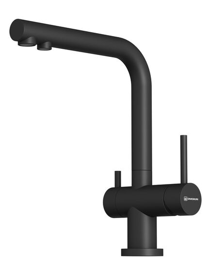 Купить Смеситель для мойки Omoikiri Nagano-P-BL черный, с краном для питьевой воды 4974047 (4974047) по цене 29888 руб., в Санкт-Петебруге в интернет магазине 100-Систем, а также дургие товары Omoikiri из раздела Смесители с подключением фильтра и Смесители для кухни