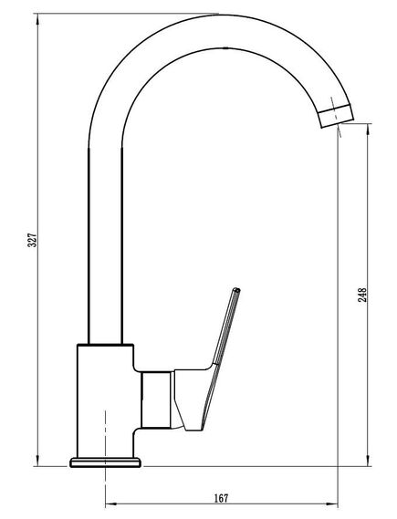 Купить Смеситель "Rock" д/кухни, R-излив, арт. RK 519 (rk519) по цене 4890 руб., в Санкт-Петебруге в интернет магазине 100-Систем, а также дургие товары  из раздела Рычажные смесители и Смесители для кухни