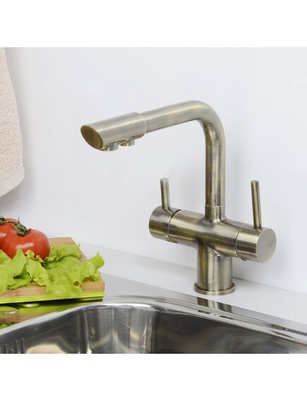 Купить Смеситель для кухни WasserKRAFT A8037 Светлая бронза (a8037) по цене 17922 руб., в Санкт-Петебруге в интернет магазине 100-Систем, а также дургие товары WasserKRAFT из раздела Смесители с подключением фильтра и Смесители для кухни