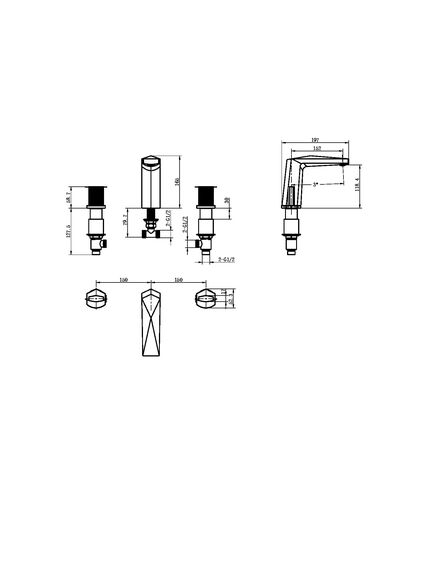 Купить Смеситель врезной на 3отв. VENTURO хром, ручка TOUCH (150-cr-touch) по цене 44451 руб., в Санкт-Петебруге в интернет магазине 100-Систем, а также дургие товары BOHEME из раздела Вентильные смесители и Смесители для раковины