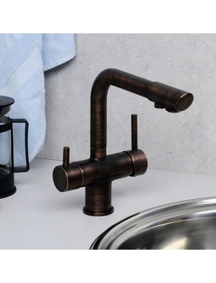 Купить Смеситель для кухни WasserKRAFT A8047 Темная бронза (a8047) по цене 10074 руб., в Санкт-Петебруге в интернет магазине 100-Систем, а также дургие товары WasserKRAFT из раздела Смесители с подключением фильтра и Смесители для кухни