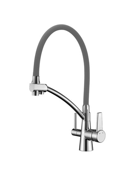 Купить Смеситель Lemark Comfort LM3071C-Gray для кухни  с подключением к фильтру с питьевой водой (lm3071c-gray) по цене 16810 руб., в Санкт-Петебруге в интернет магазине 100-Систем, а также дургие товары LEMARK из раздела Смесители с подключением фильтра и Смесители для кухни