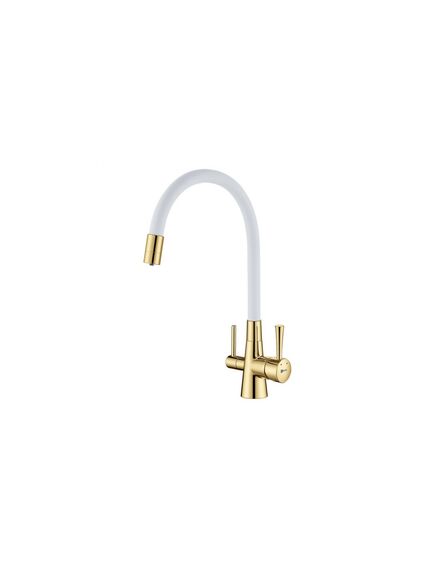 Купить Смеситель Lemark Comfort LM3075G-White для кухни  с подключением к фильтру с питьевой водой (lm3075g-white) по цене 16940 руб., в Санкт-Петебруге в интернет магазине 100-Систем, а также дургие товары LEMARK из раздела Смесители с подключением фильтра и Смесители для кухни