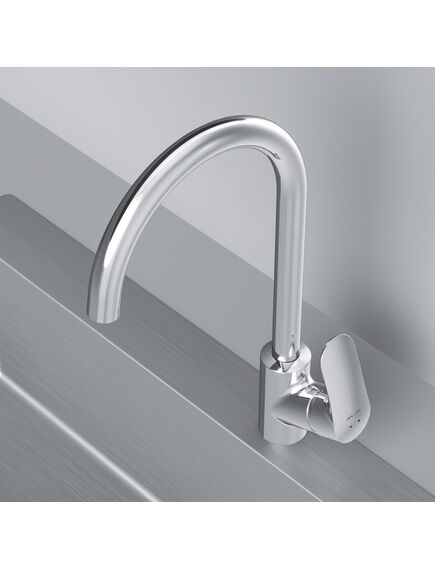 Купить Смеситель для кухни AM.PM Like F8007700 Хром (f8007700) по цене 8990 руб., в Санкт-Петебруге в интернет магазине 100-Систем, а также дургие товары AM.PM из раздела Смесители с подключением фильтра и Смесители для кухни