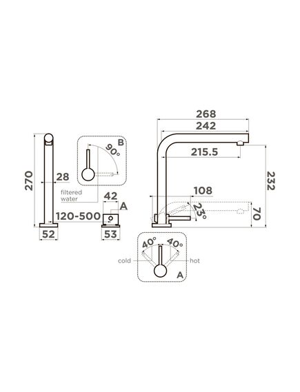 Купить Смеситель Nara 2 Plus-GB латунь/графит (4994372) по цене 55388 руб., в Санкт-Петебруге в интернет магазине 100-Систем, а также дургие товары Omoikiri из раздела Смесители с подключением фильтра и Смесители для кухни