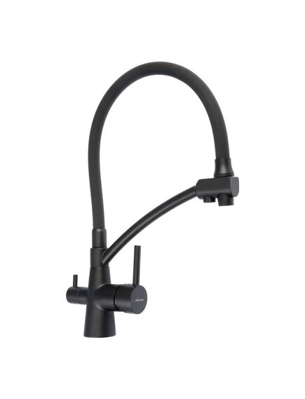 Купить Смеситель для кухни с выходом для питьевой воды. Цвет чёрный+чёрный. Латунь (a5179ff-13) по цене 7294 руб., в Санкт-Петебруге в интернет магазине 100-Систем, а также дургие товары Accoona из раздела Смесители с подключением фильтра и Смесители для кухни