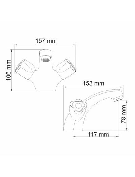 Купить Amper 2903 Смеситель для раковины (2903) по цене 9290 руб., в Санкт-Петебруге в интернет магазине 100-Систем, а также дургие товары WasserKRAFT из раздела Вентильные смесители и Смесители для раковины