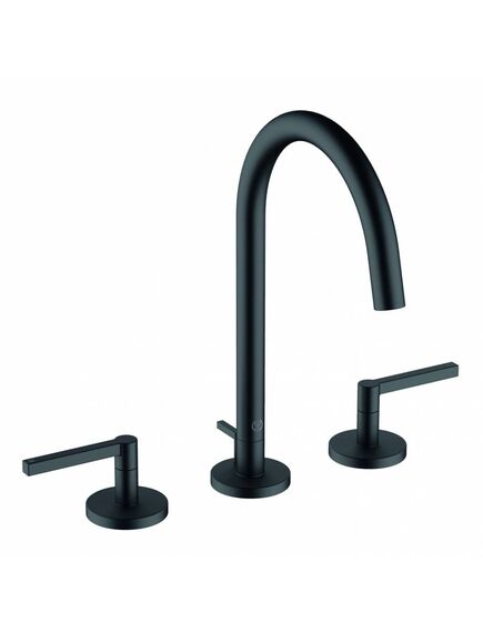 Купить KLUDI NOVA FONTE Puristic Смеситель для умывальника на 3 отверстия, черный матовый, арт. 201433915 (201433915) по цене 75950 руб., в Санкт-Петебруге в интернет магазине 100-Систем, а также дургие товары Kludi из раздела Вентильные смесители и Смесители для раковины