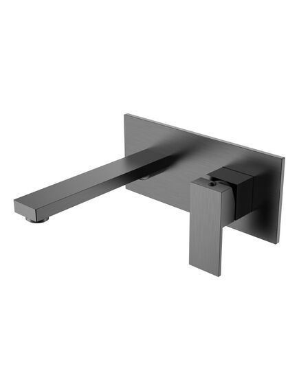 Купить Смеситель для умывальника из стены Qubic Matt Gun Metal (475-gm) по цене 31618 руб., в Санкт-Петебруге в интернет магазине 100-Систем, а также дургие товары BOHEME из раздела Встраиваемые настенные смесители для раковины и Смесители для раковины
