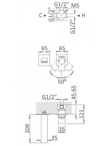 Купить Смеситель для раковины Cezares PORTA-BLI2-BIO, белый (porta-bli2-bio) по цене 38300 руб., в Санкт-Петебруге в интернет магазине 100-Систем, а также дургие товары CEZARES из раздела Встраиваемые настенные смесители для раковины и Смесители для раковины
