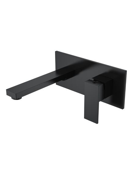 Купить Смеситель для умывальника из стены Qubic Matt Black (475-b) по цене 30317 руб., в Санкт-Петебруге в интернет магазине 100-Систем, а также дургие товары BOHEME из раздела Встраиваемые настенные смесители для раковины и Смесители для раковины