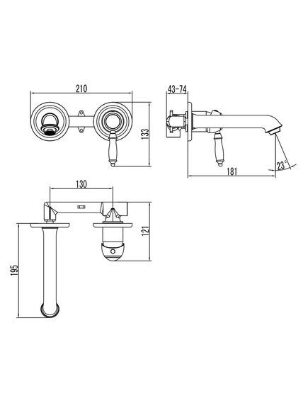Купить Смеситель Lemark Villa LM4826C для раковины, встраиваемый (lm4826c) по цене 6920 руб., в Санкт-Петебруге в интернет магазине 100-Систем, а также дургие товары LEMARK из раздела Встраиваемые настенные смесители для раковины и Смесители для раковины