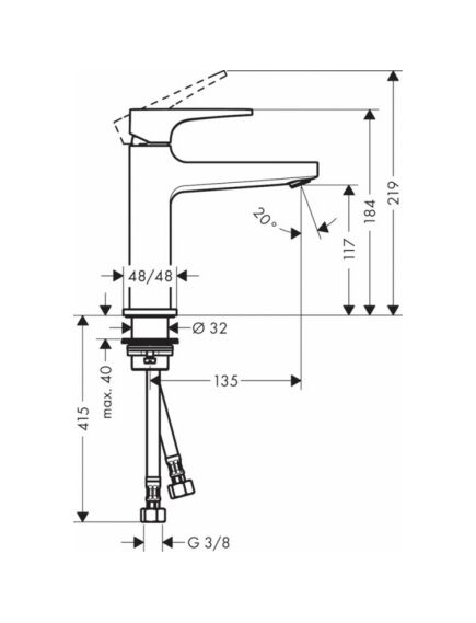 Купить HG Metropol, смес. 32507 для рак., 110мм, Push-Open,  хром (32507000) по цене 50252 руб., в Санкт-Петебруге в интернет магазине 100-Систем, а также дургие товары HANSGROHE из раздела Рычажные смесители и Смесители для раковины