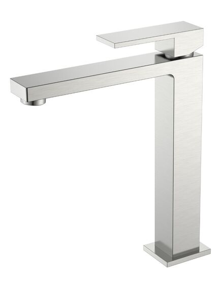 Купить Смеситель для умывальника высокий Qubic Brushed Nickel (472-nb) по цене 26789 руб., в Санкт-Петебруге в интернет магазине 100-Систем, а также дургие товары BOHEME из раздела Рычажные смесители и Смесители для раковины