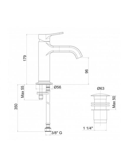 Купить Смеситель для раковины Cezares FUSION-LSM1-CNE, черный (FUSION-LSM1-CNE) по цене 37030 руб., в Санкт-Петебруге в интернет магазине 100-Систем, а также дургие товары CEZARES из раздела Рычажные смесители и Смесители для раковины