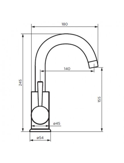Купить D3002101SS Logic смеситель для умывальника поворотный, нержавеющая сталь (d3002101ss) по цене 4490 руб., в Санкт-Петебруге в интернет магазине 100-Систем, а также дургие товары Dorff из раздела Рычажные смесители и Смесители для раковины