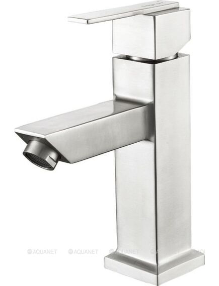Купить Смеситель Aquanet Steel V3 для умывальника, сталь, сатин (af213-10s) по цене 9990 руб., в Санкт-Петебруге в интернет магазине 100-Систем, а также дургие товары AQUANET из раздела Рычажные смесители и Смесители для раковины
