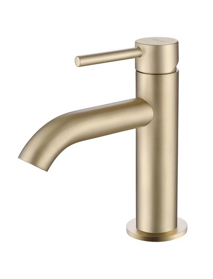 Купить Смеситель ABBER Wasser Kreis AF8110G для раковины, золото матовое (af8110g) по цене 16800 руб., в Санкт-Петебруге в интернет магазине 100-Систем, а также дургие товары ABBER из раздела Рычажные смесители и Смесители для раковины