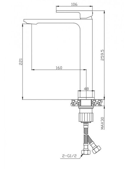 Купить LUCE Смеситель для накладных раковин без донного клапана, чёрный (luc-lmc-nero-w0) по цене 14990 руб., в Санкт-Петебруге в интернет магазине 100-Систем, а также дургие товары BelBagno из раздела Рычажные смесители и Смесители для раковины