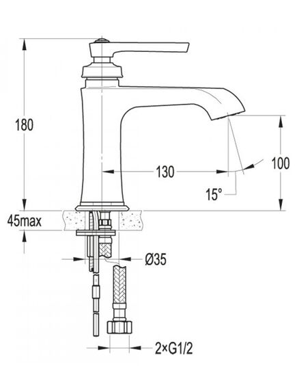 Купить Смеситель для раковины Cezares LIBERTY-F-LS-01-W0, хром (liberty-f-ls-01-w0) по цене 14540 руб., в Санкт-Петебруге в интернет магазине 100-Систем, а также дургие товары CEZARES из раздела Рычажные смесители и Смесители для раковины