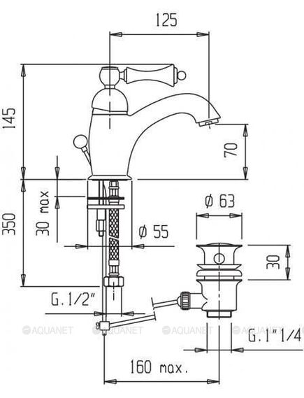 Купить Смеситель Cezares Margot MARGOT-LSM1-02-Bi для раковины (MARGOT-LSM1-02-BI) по цене 28880 руб., в Санкт-Петебруге в интернет магазине 100-Систем, а также дургие товары CEZARES из раздела Рычажные смесители и Смесители для раковины