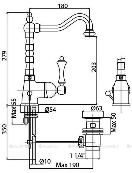 Купить Смеситель Cezares Margot MARGOT-LSM2-02-M для раковины (margot-lsm2-02-m) по цене 45320 руб., в Санкт-Петебруге в интернет магазине 100-Систем, а также дургие товары CEZARES из раздела Рычажные смесители и Смесители для раковины