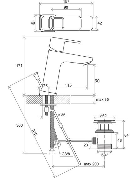 Купить Смеситель Ravak 10° TD 013.00 Хром (x070061) по цене 10230 руб., в Санкт-Петебруге в интернет магазине 100-Систем, а также дургие товары RAVAK из раздела Рычажные смесители и Смесители для раковины